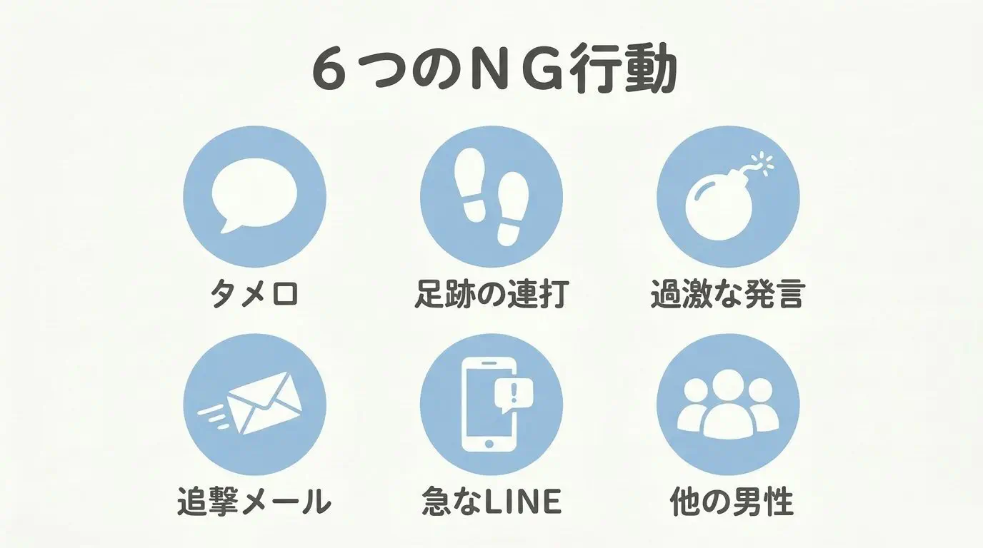【図解】女性が思わず即ブロックしたくなる男性の6大NG行動リスト
