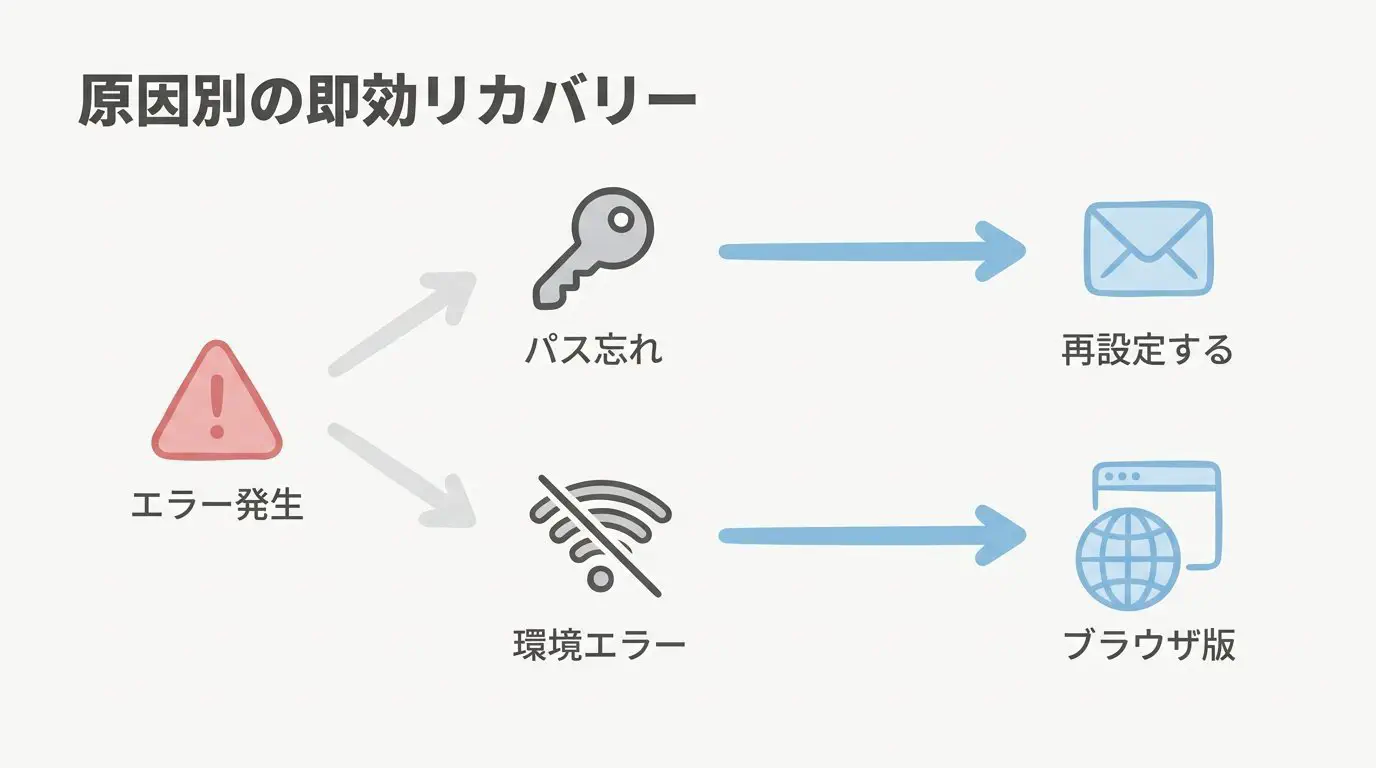【図解】ハッピーメールのログイン復旧フローチャート