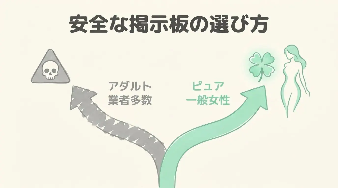 ハッピーメールのピュア掲示板とアダルト掲示板の違いと危険度比較