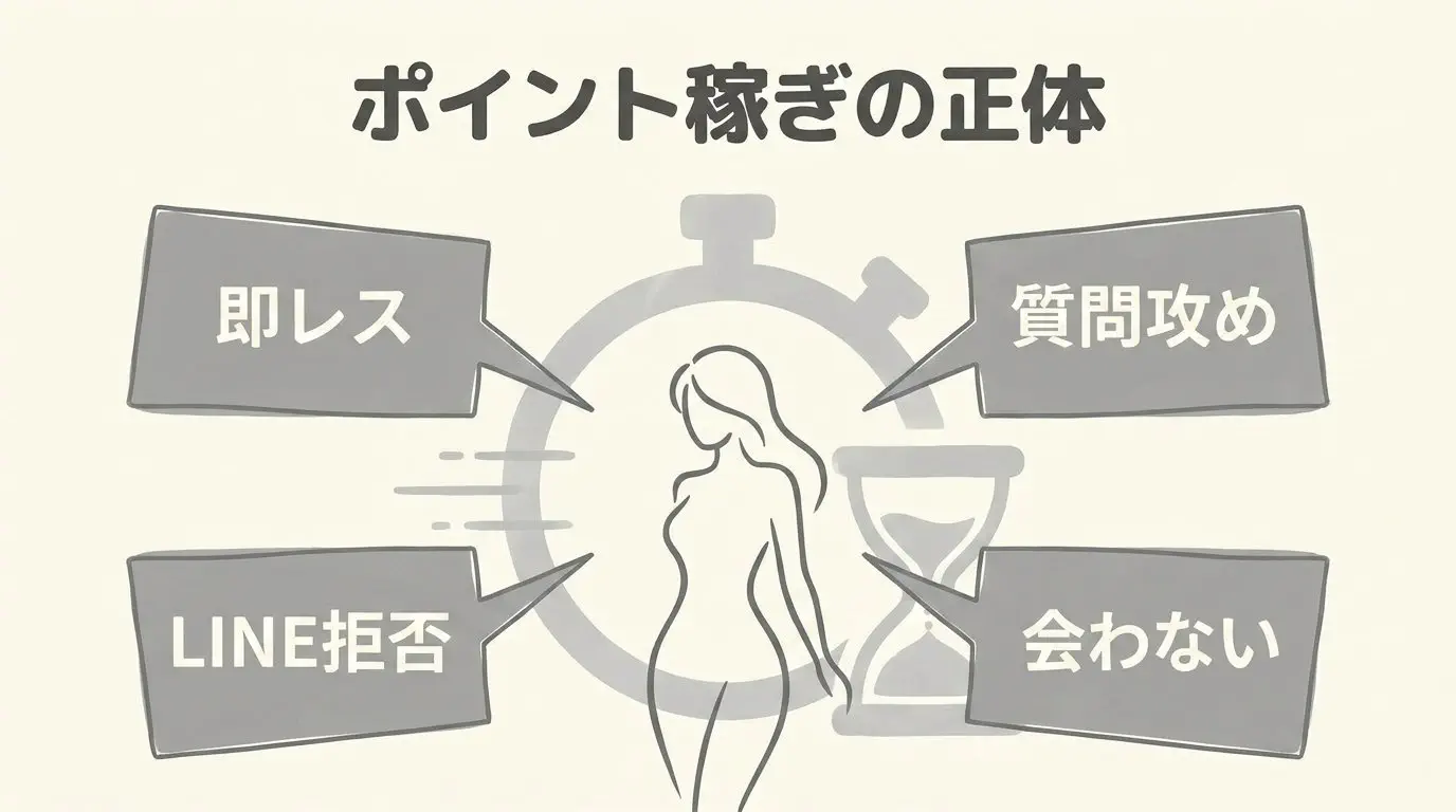 キャッシュバッカーと一般女性のやり取り特徴比較チャート