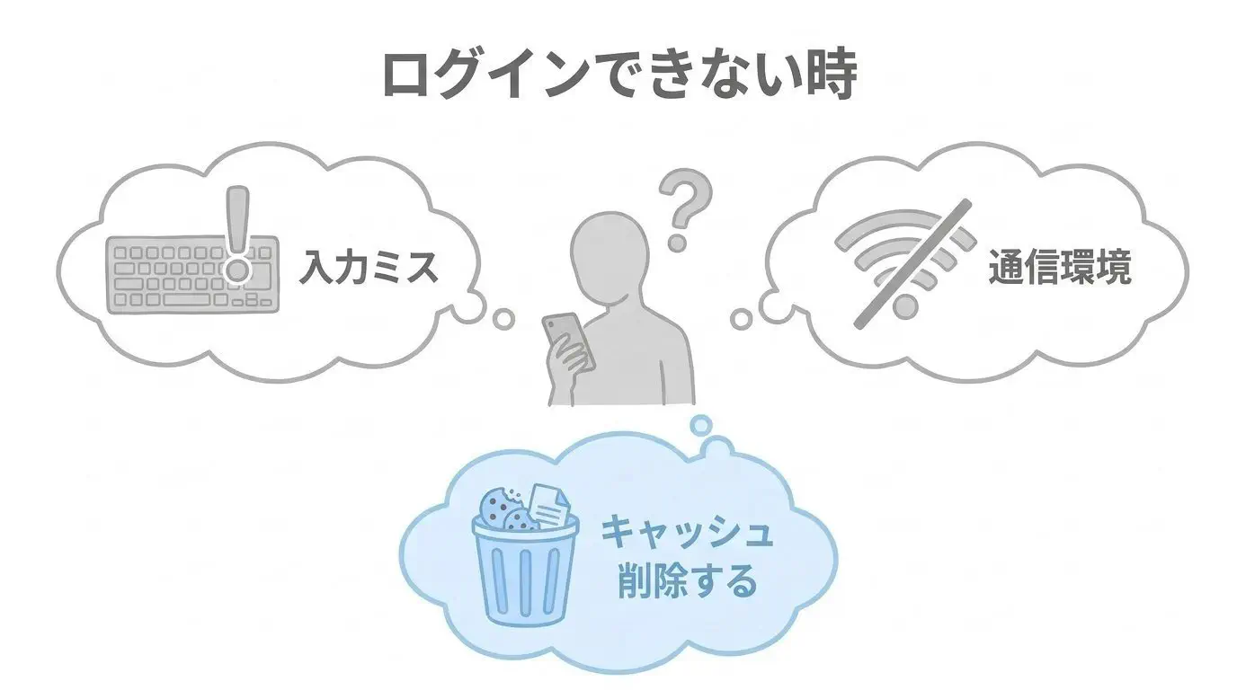 ログインできない時の原因切り分けフローチャート
