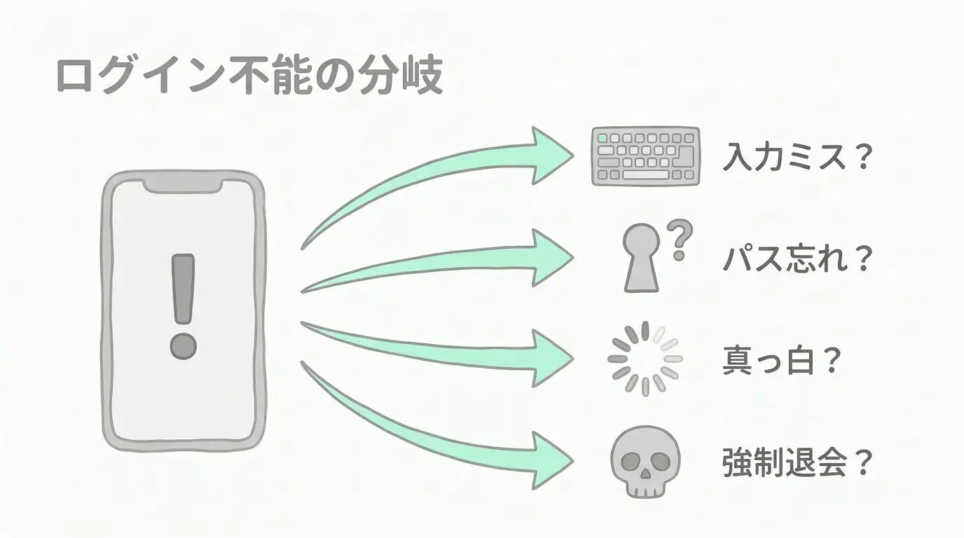 パスワードを忘れた際のSMS認証・再発行手順フロー図