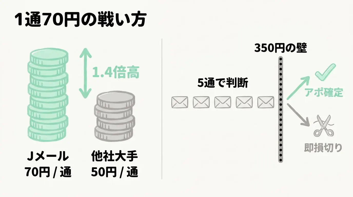 Jメールと大手出会い系の料金比較と損益分岐点