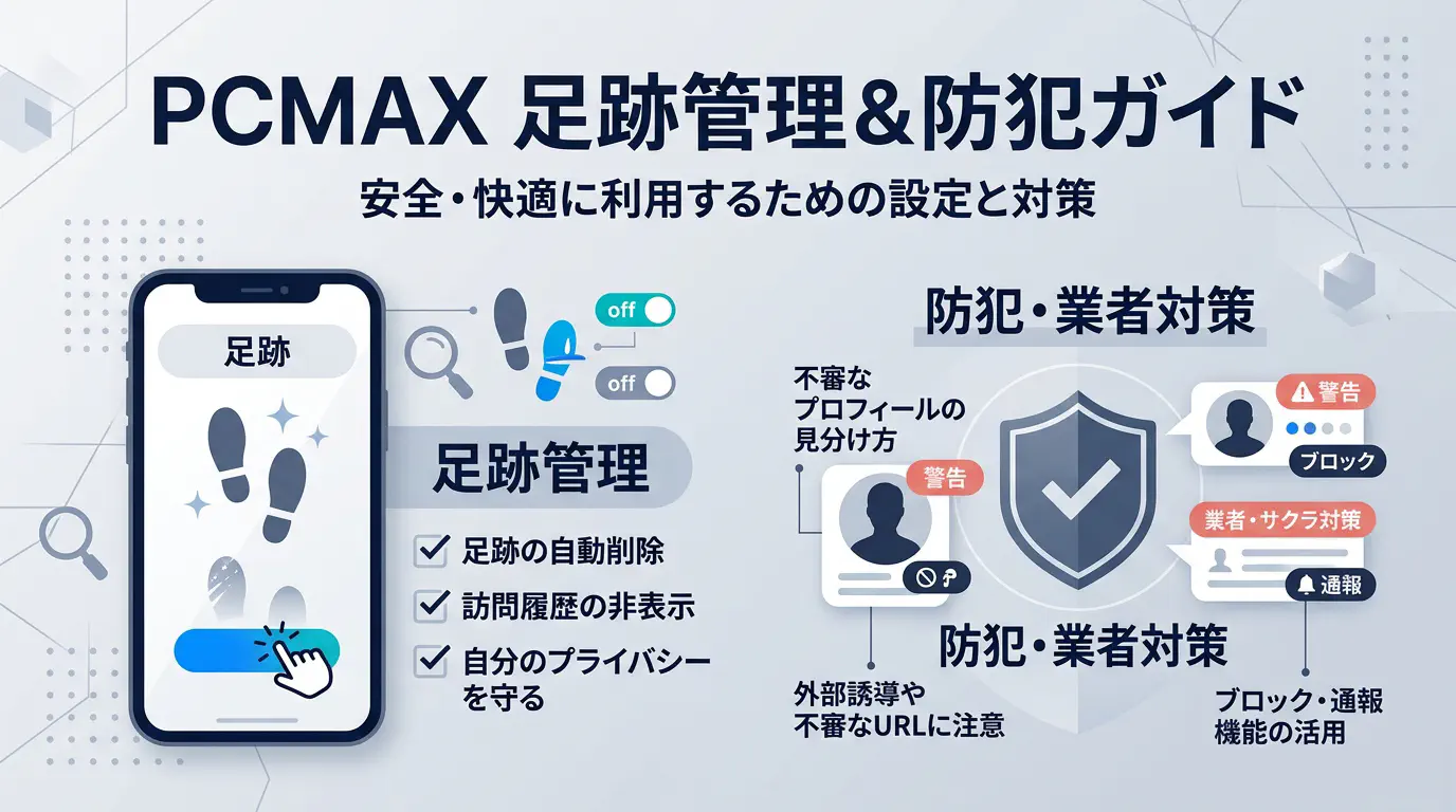 PCMAXの足跡を消す方法と残さない設定手順や自動足跡業者の見分け方