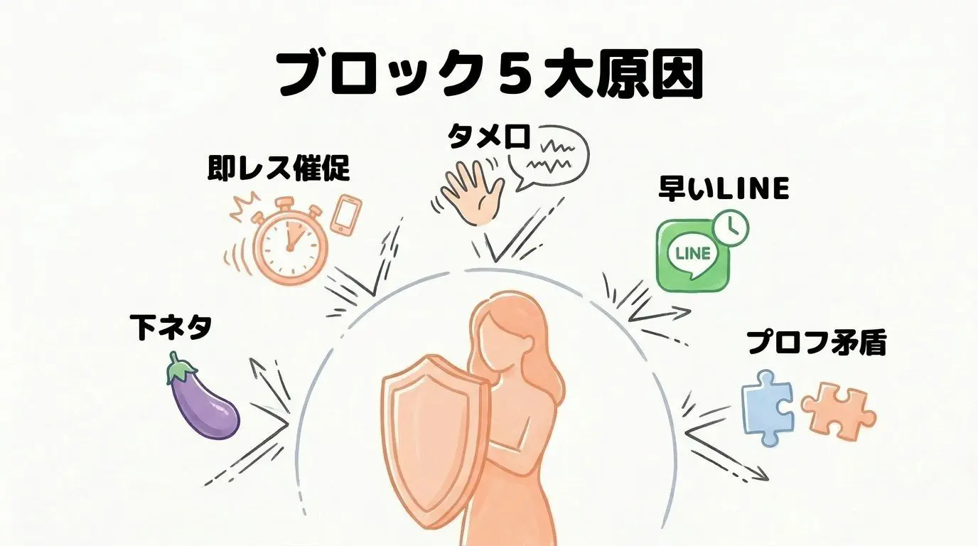 【図解】女性から即ブロックされる5大NG行動と女性心理