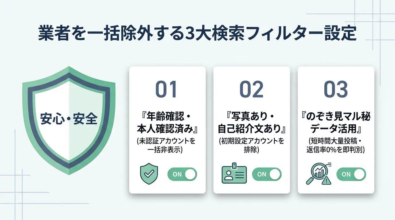 業者を一括除外する3大検索フィルター設定