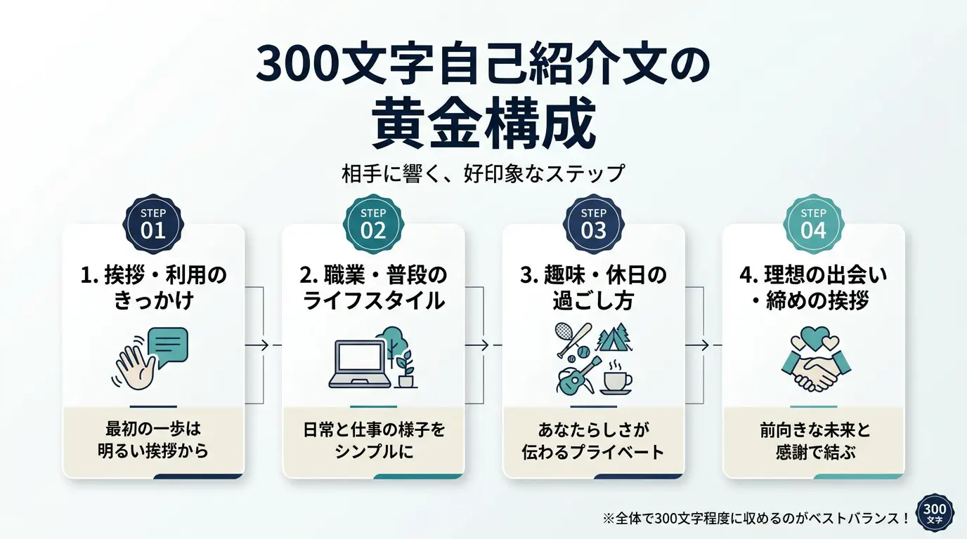 300文字自己紹介文の黄金構成（4つのステップ）