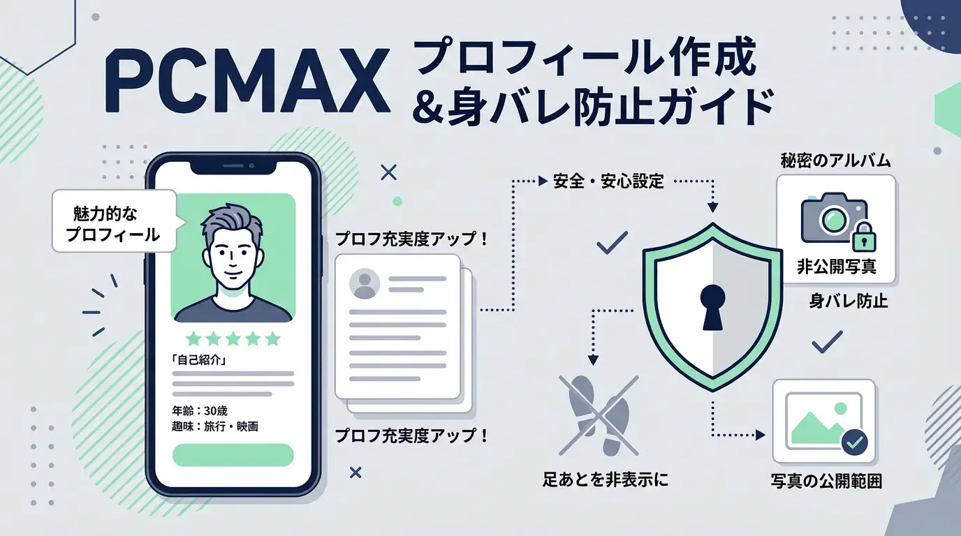 PCMAXのプロフィール設定と写真のコツや身バレを防ぐ公開範囲の調整