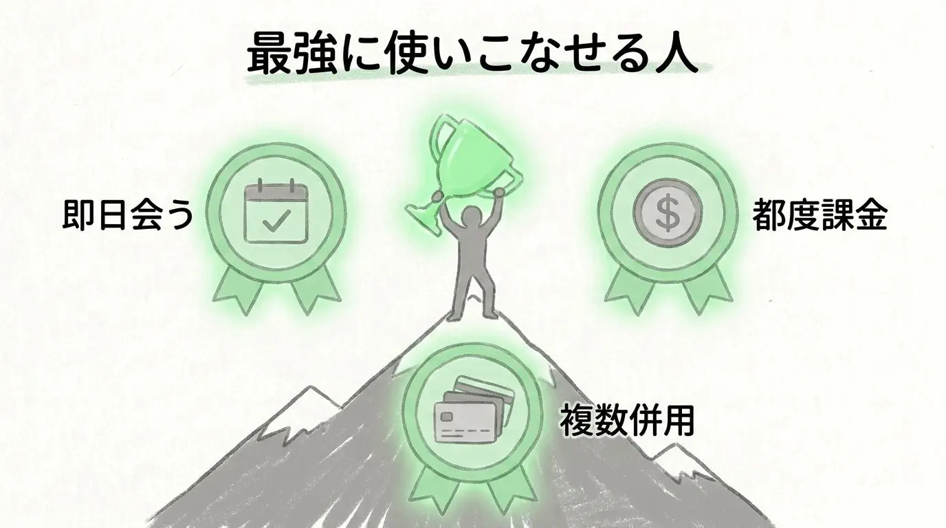 PCMAXで圧倒的な成果を出せる人の特徴図解