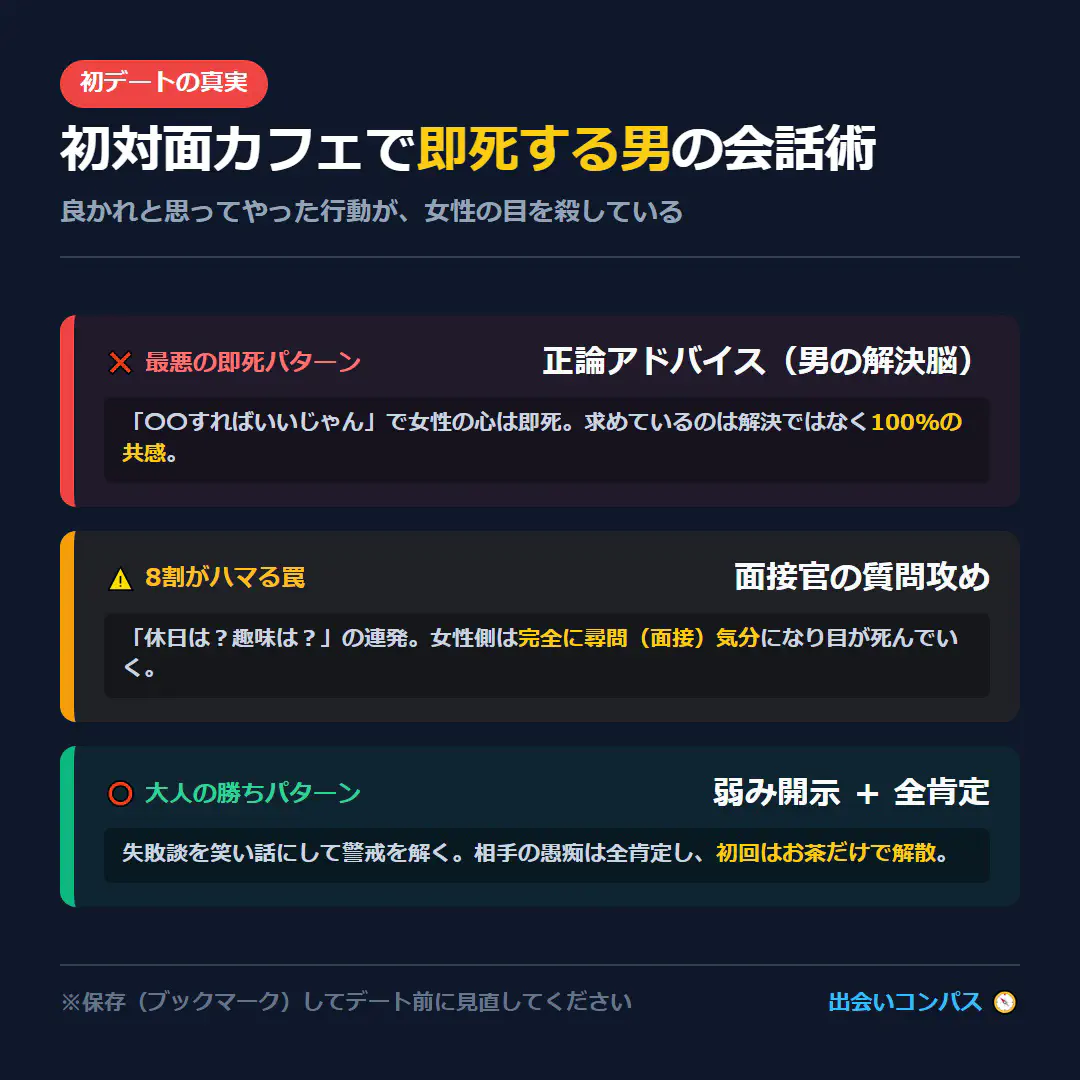 初対面カフェで即死する男の会話術