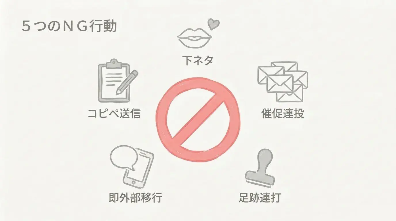 【図解】女性から即ブロックされるNG行動と即アポ確定メッセージの鉄則
