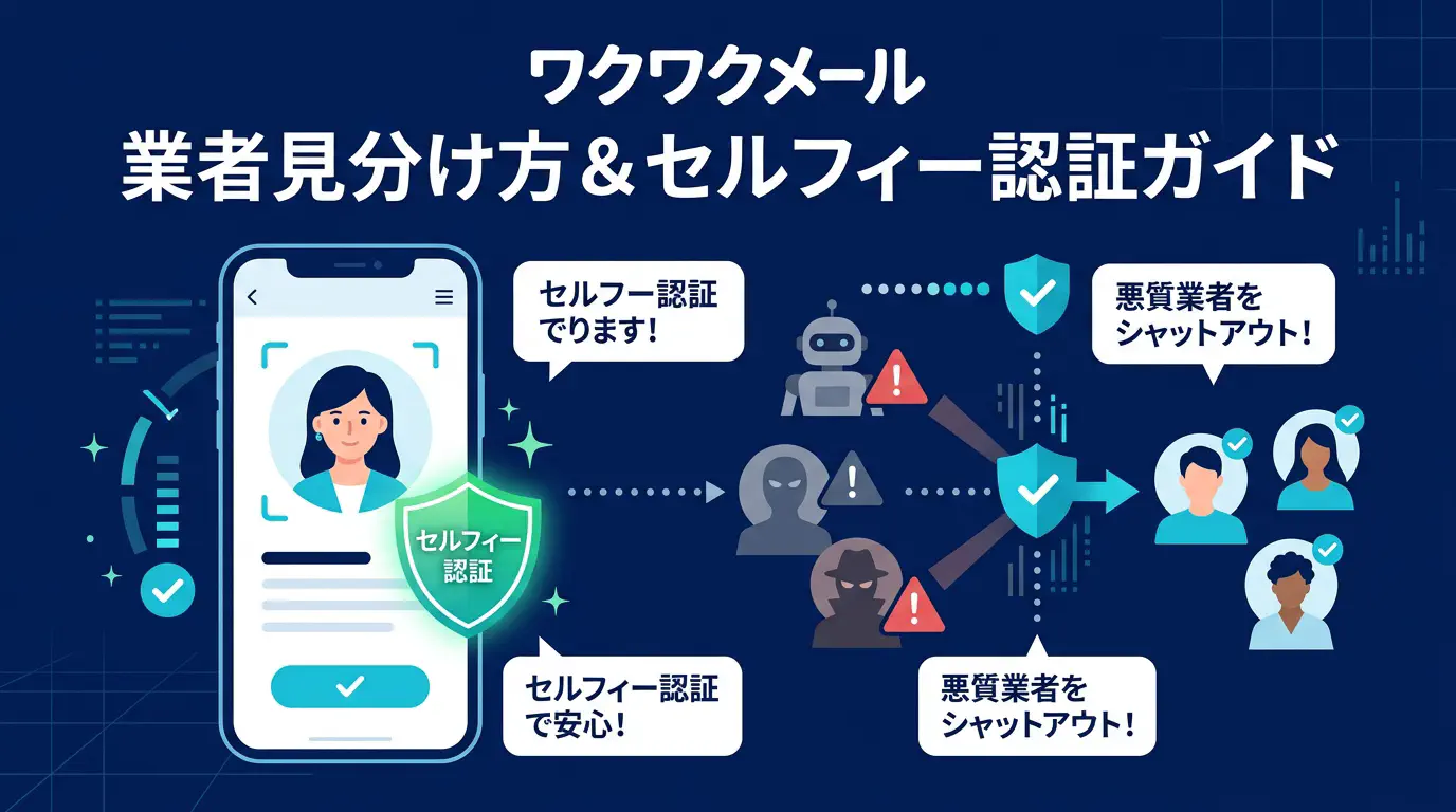 ワクワクメールの業者の見分け方とセルフィー認証や検索条件の安全な設定