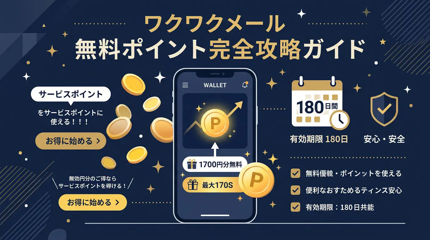 ワクワクメールの無料ポイントを貯める方法と有効期限や消費順序の注意点