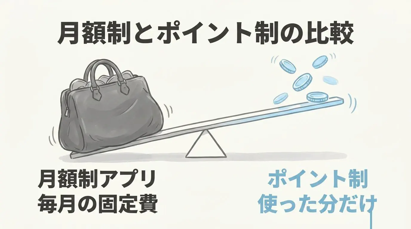 ワクワクメールの料金体系とポイント消費一覧の図解