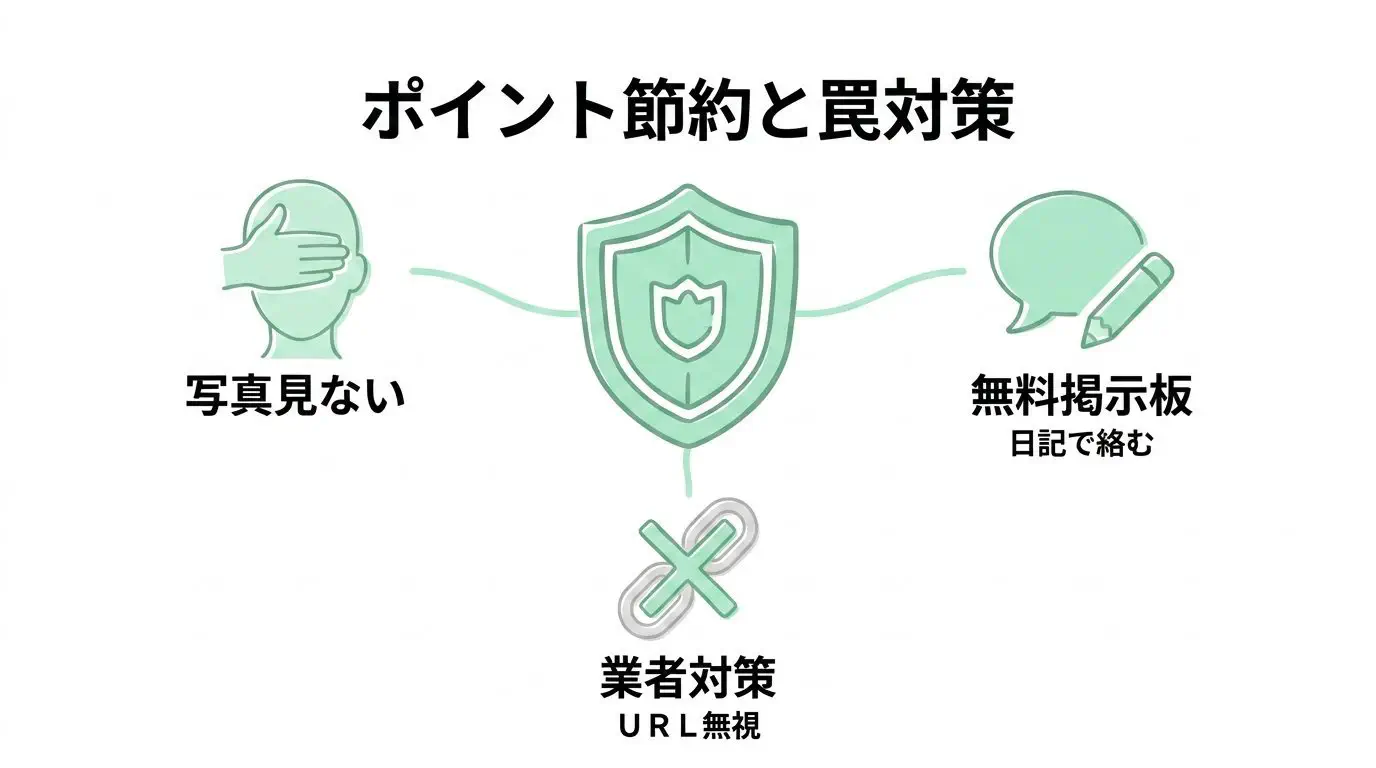 ポイントを溶かさない3大節約術（画像封印・無料掲示板・日記コメント）