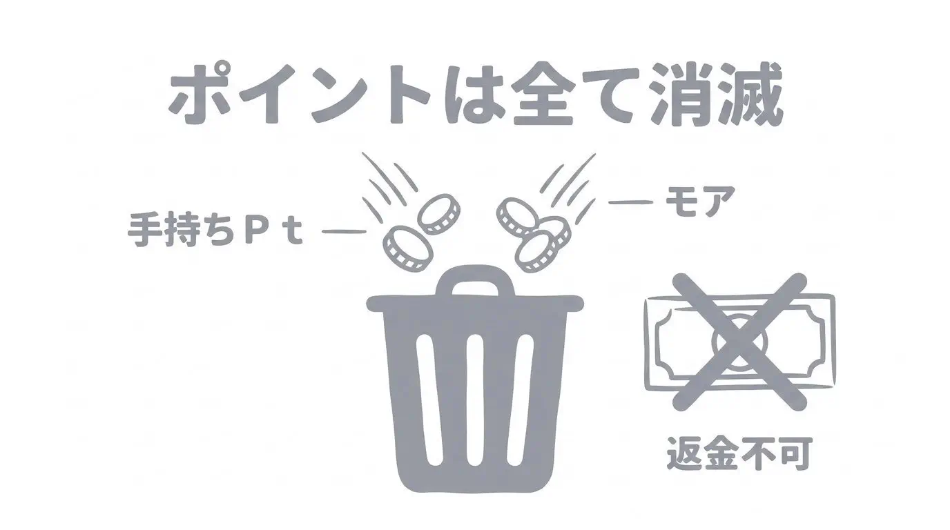 【図解】退会時のポイント・モア・マイレージの失効ルールと返金の可否一覧