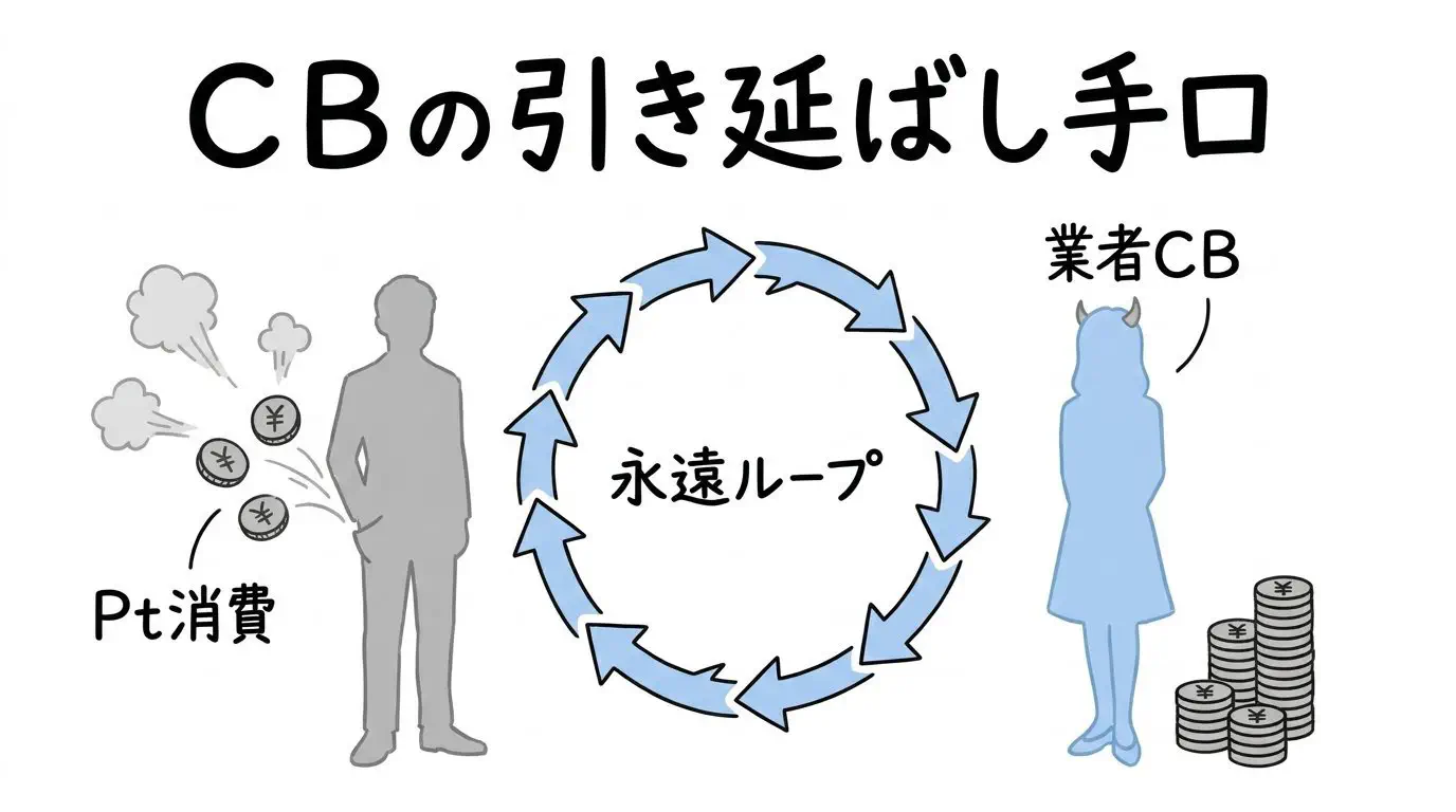 メッセージを引き延ばしてポイントを奪うキャッシュバッカー（CB）の手口