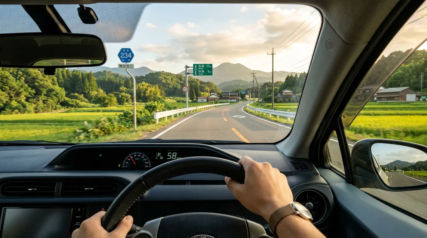 郊外へのドライブデート。車内という完全な密室空間で二人の親密さを高めていく