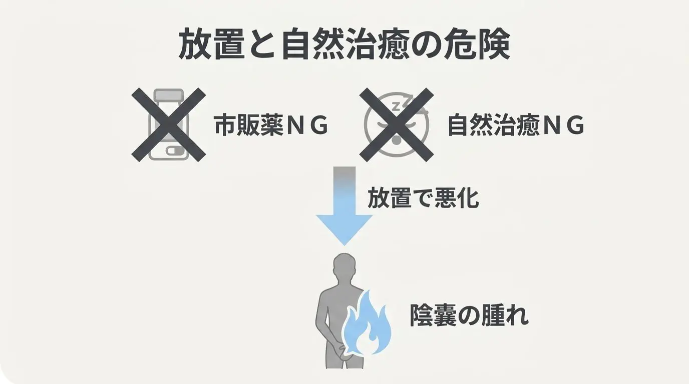 クラミジアを放置した場合の重大リスクと合併症の進行図