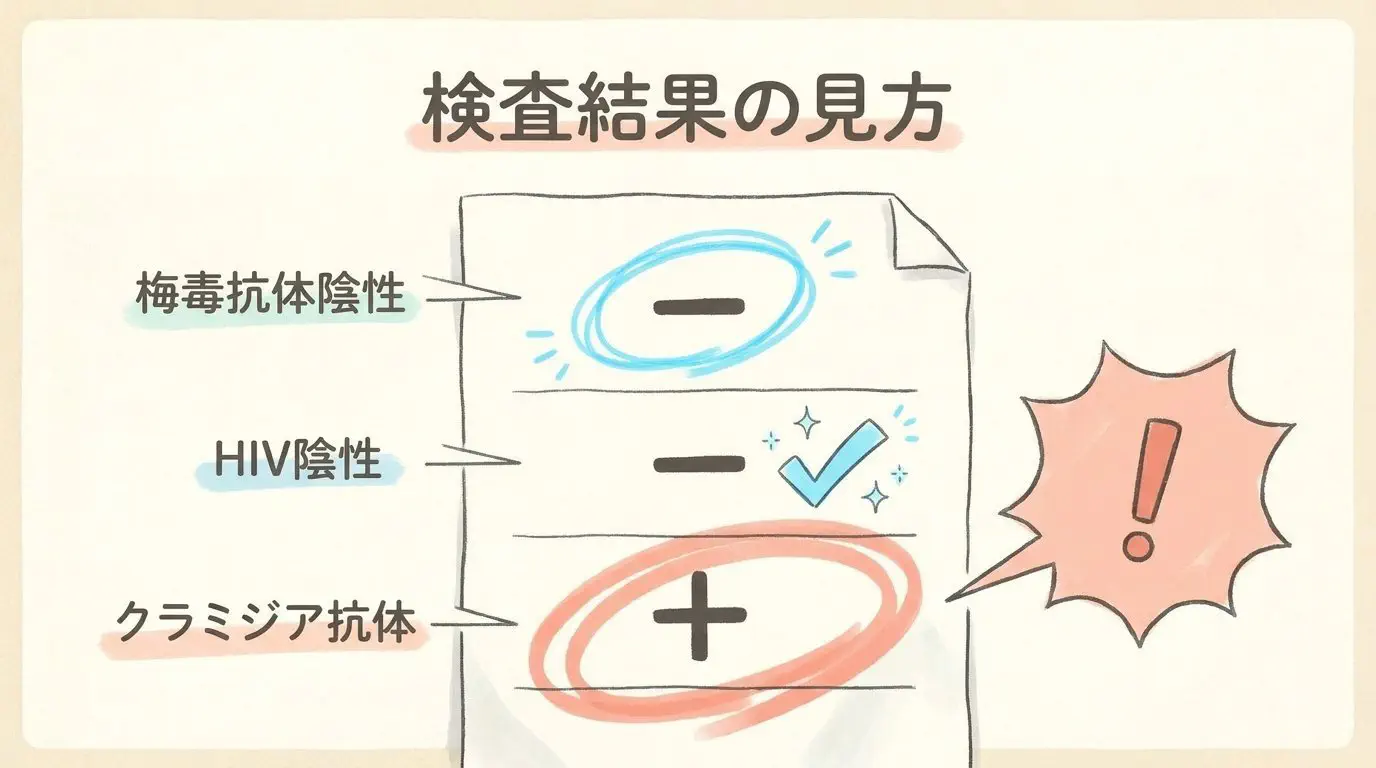 血液抗体検査結果通知と検査項目の見方解説図